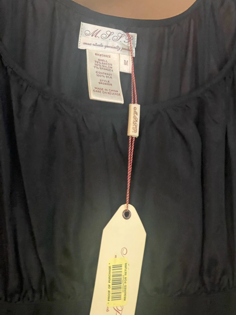 NWT-MSSP Max Studio, black bombshell cocktail dress with silk contrast. Size med - Picture 9 of 14